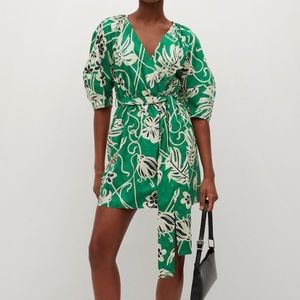Mango cotton wrap floral dress